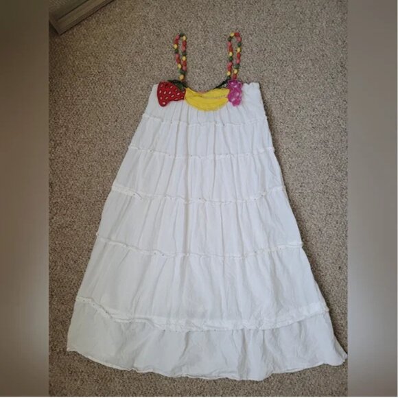 Farm Rio Pure White Fruits Richelieu Maxi Dress size XS - Picture 6 of 9